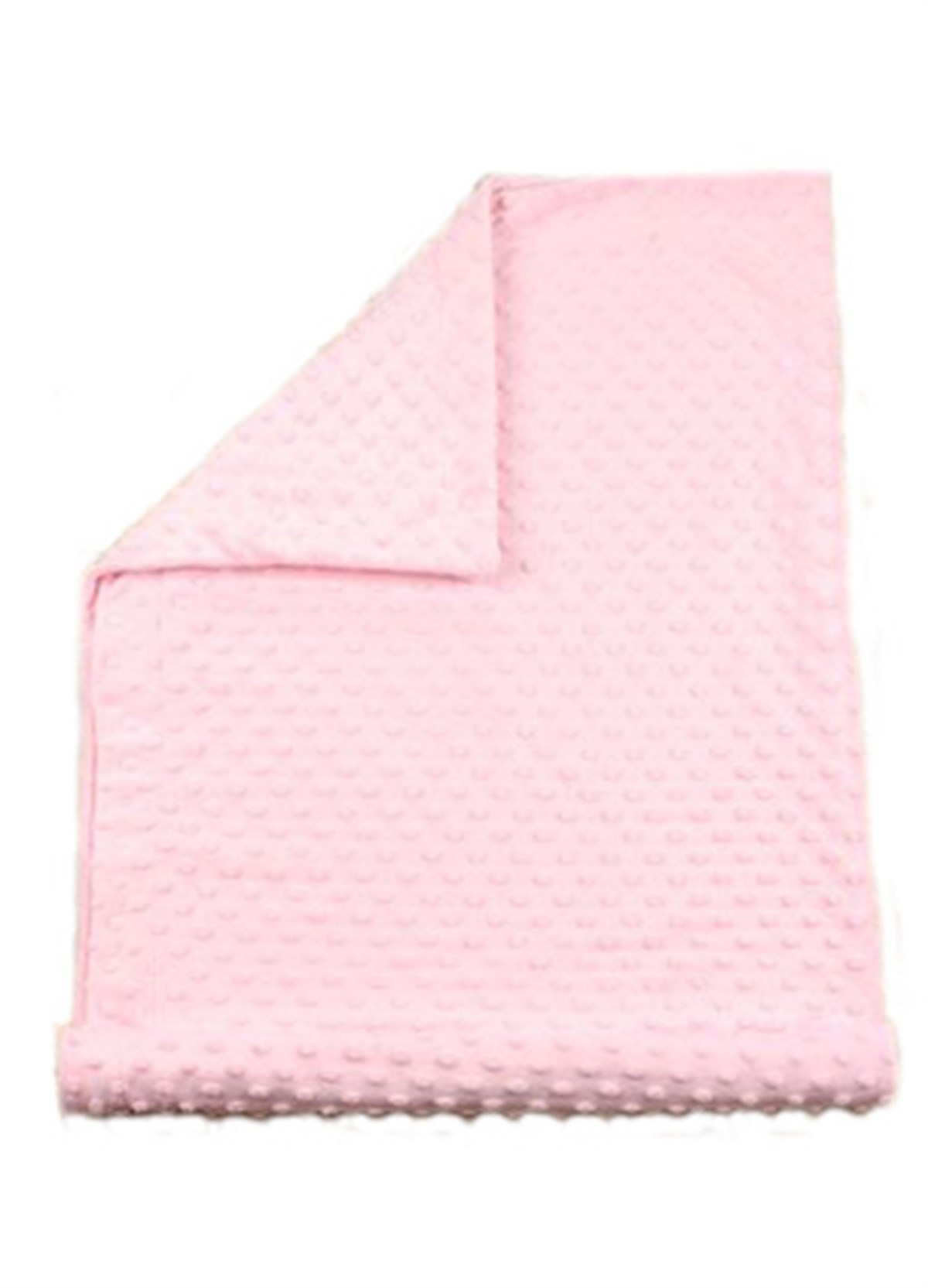 Ufaklık Düz Peluş Bebek Battaniyesi 90x110 cm Pembe
