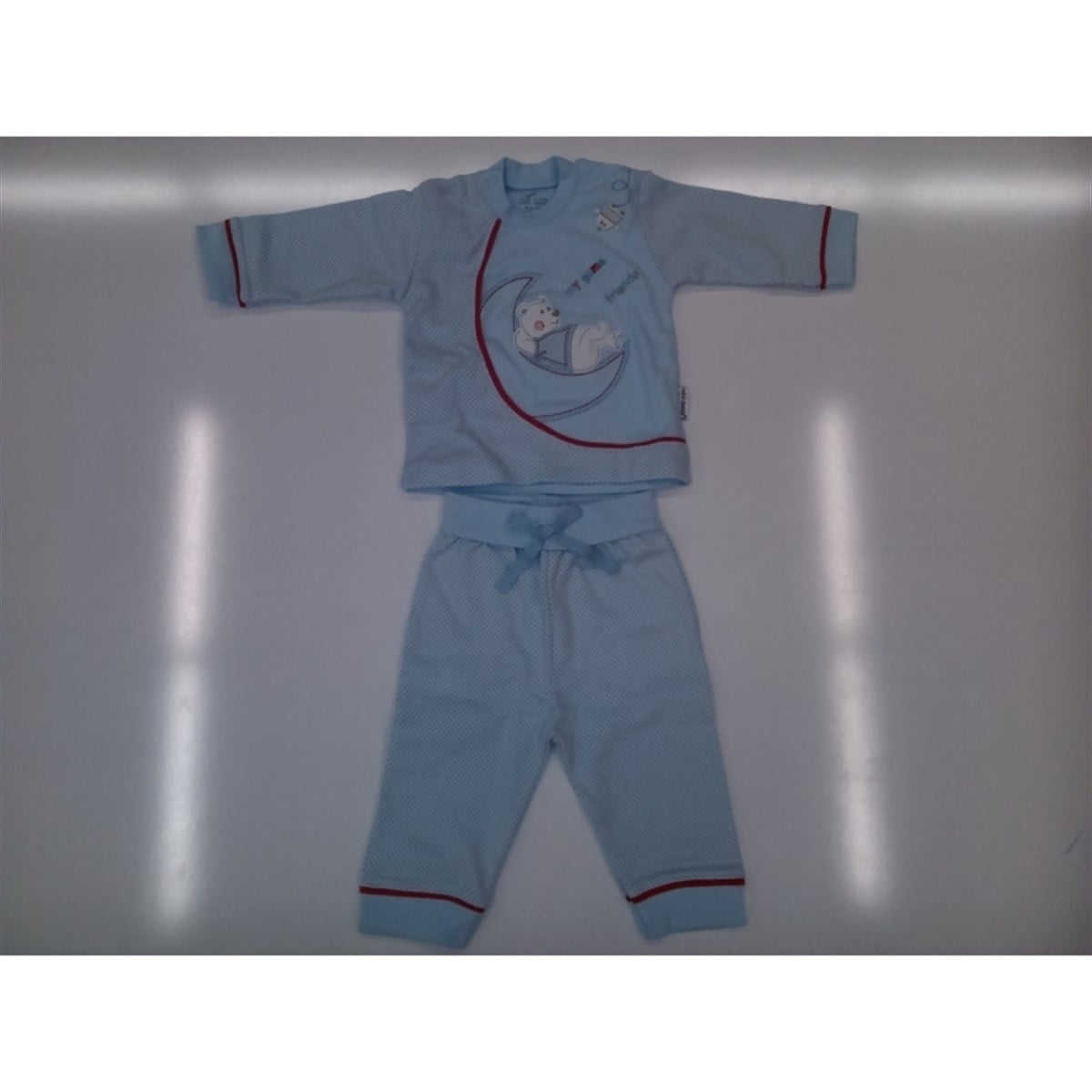 YATAN AYILI PİJAMA TAKIM MAVİ 68 CM
