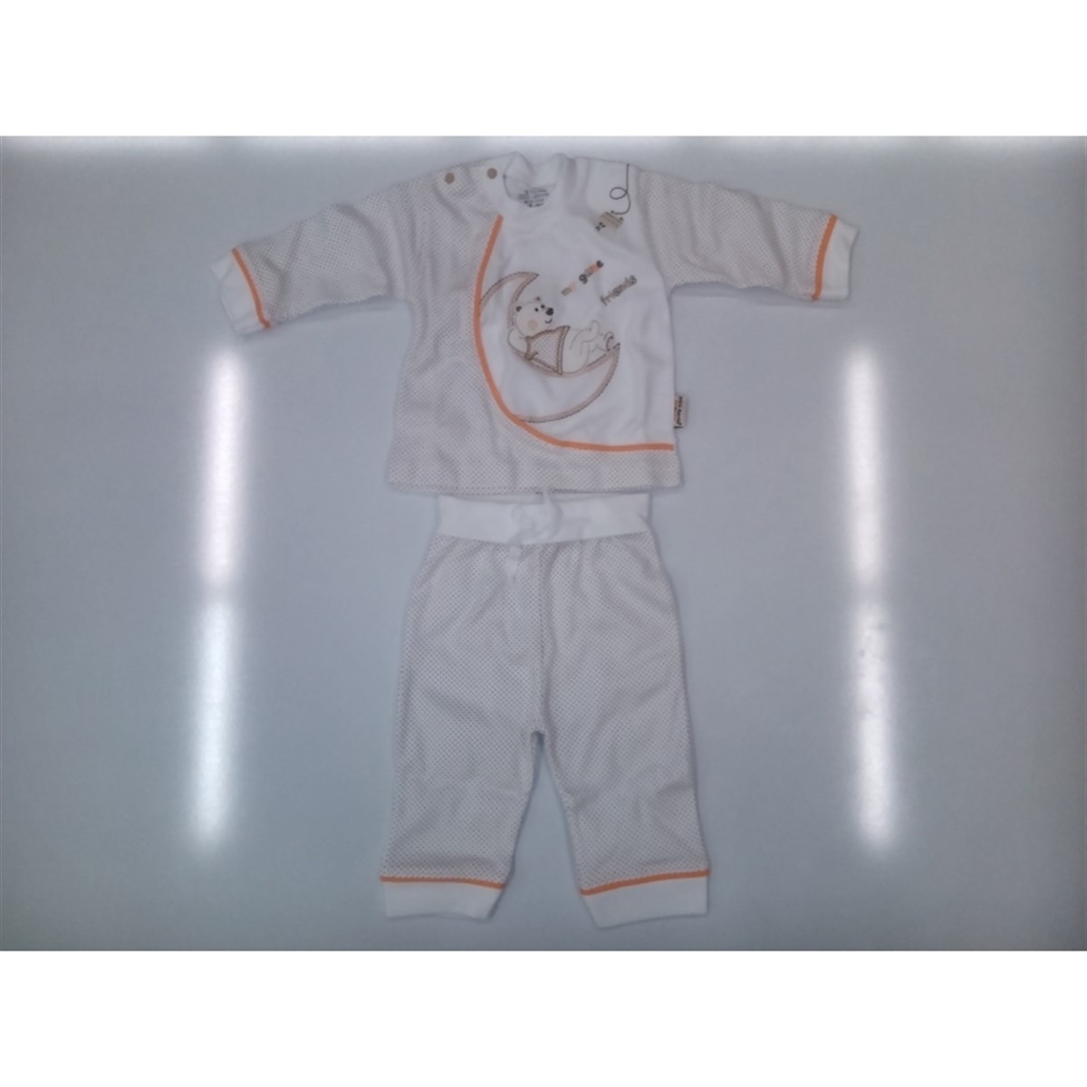 YATAN AYILI PİJAMA TAKIMI BEYAZ 62 CM