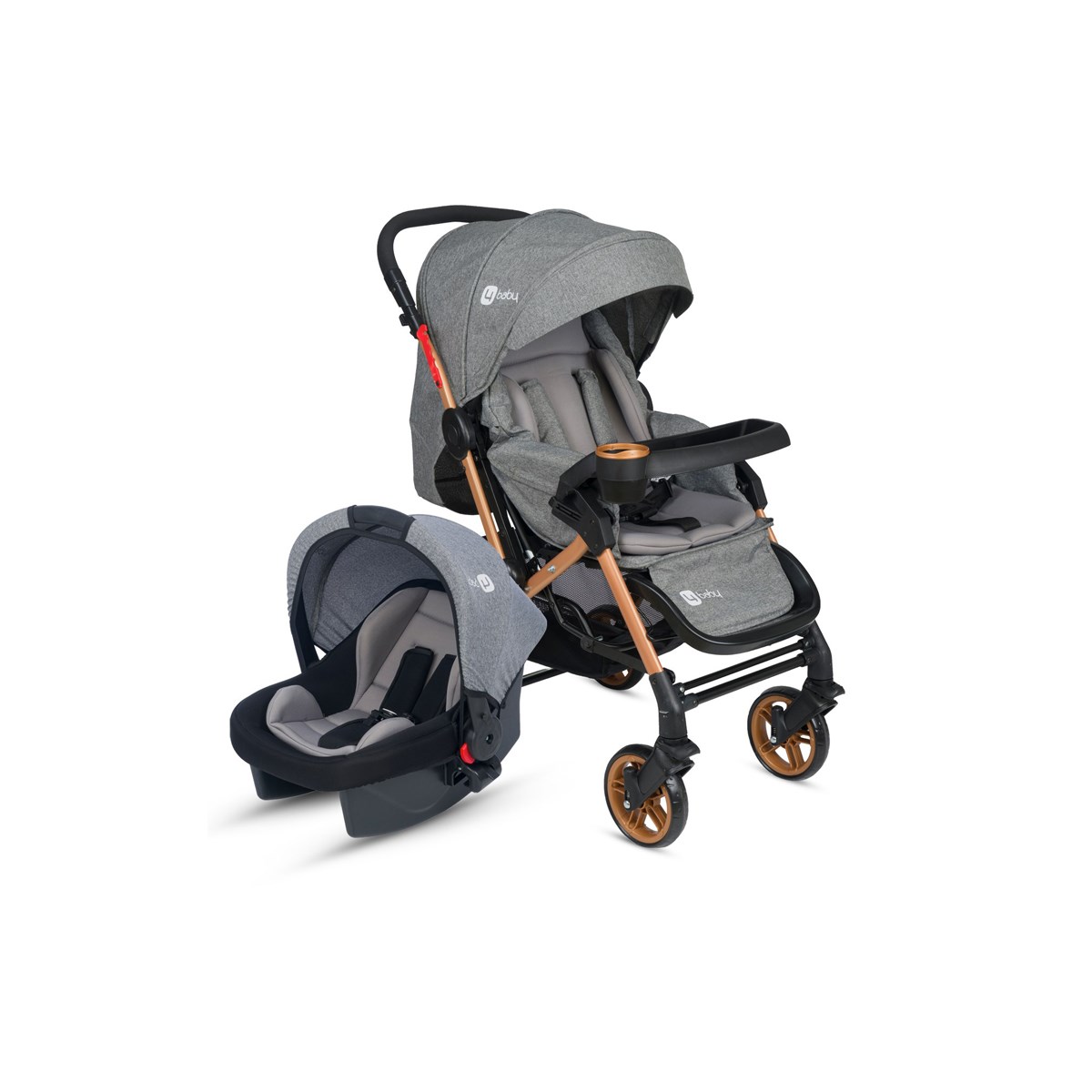 4 Baby Active Gold Travel Sistem Bebek Arabası Gri