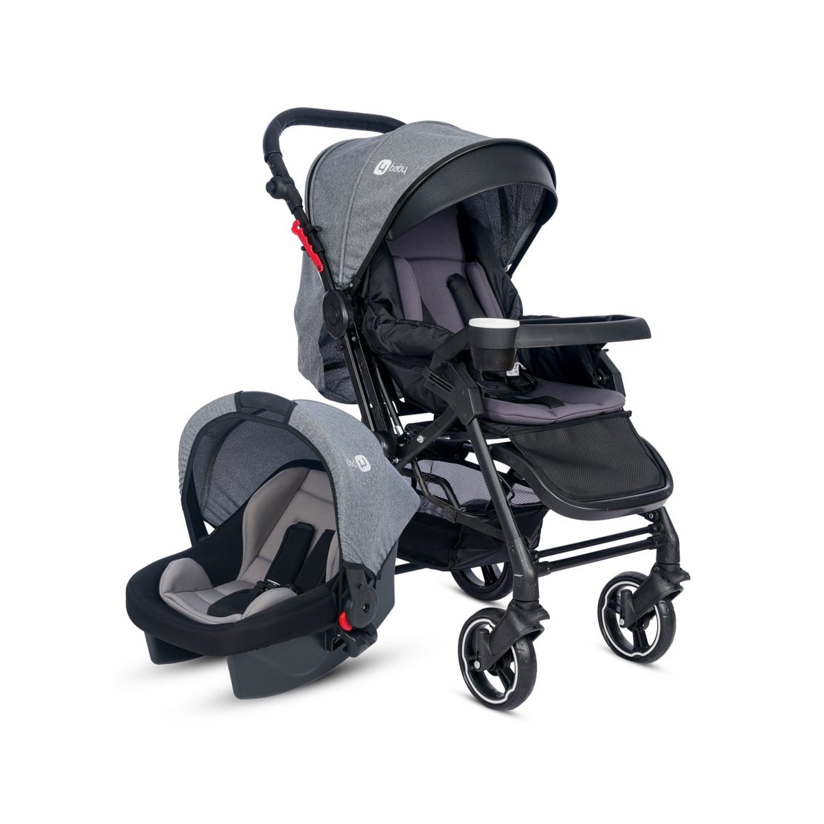 4 Baby Active Plus Travel Sistem Bebek Arabası Gri