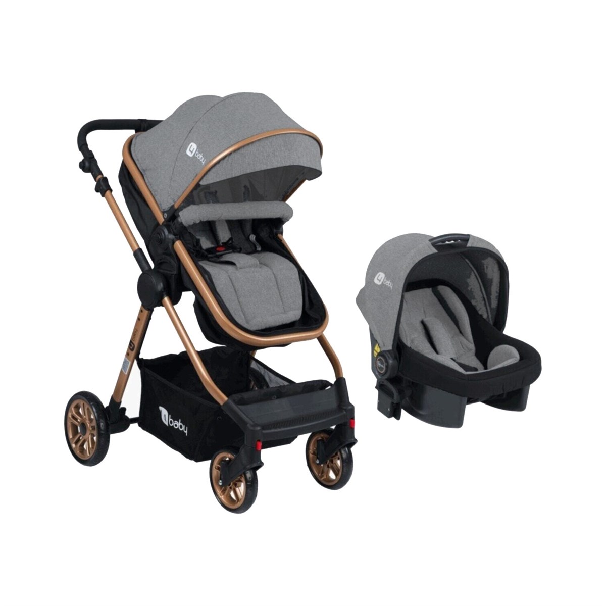 4 Baby Comfort Gold Travel Sistem Bebek Arabası Pusetli Gri