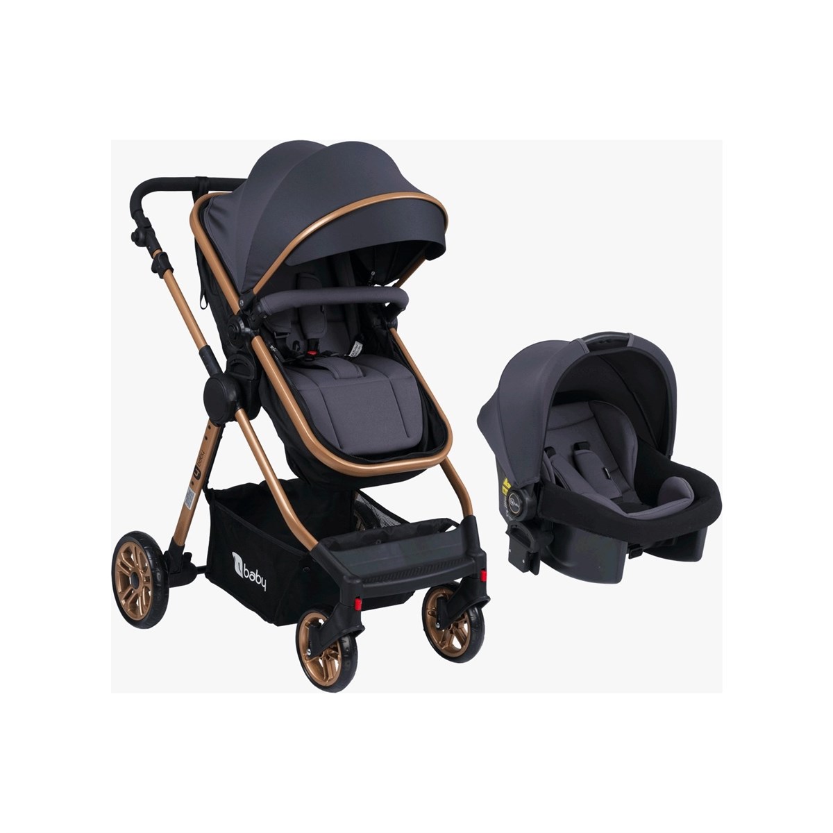 4 Baby Cool Gold Travel Sistem Bebek Arabası Antrasit