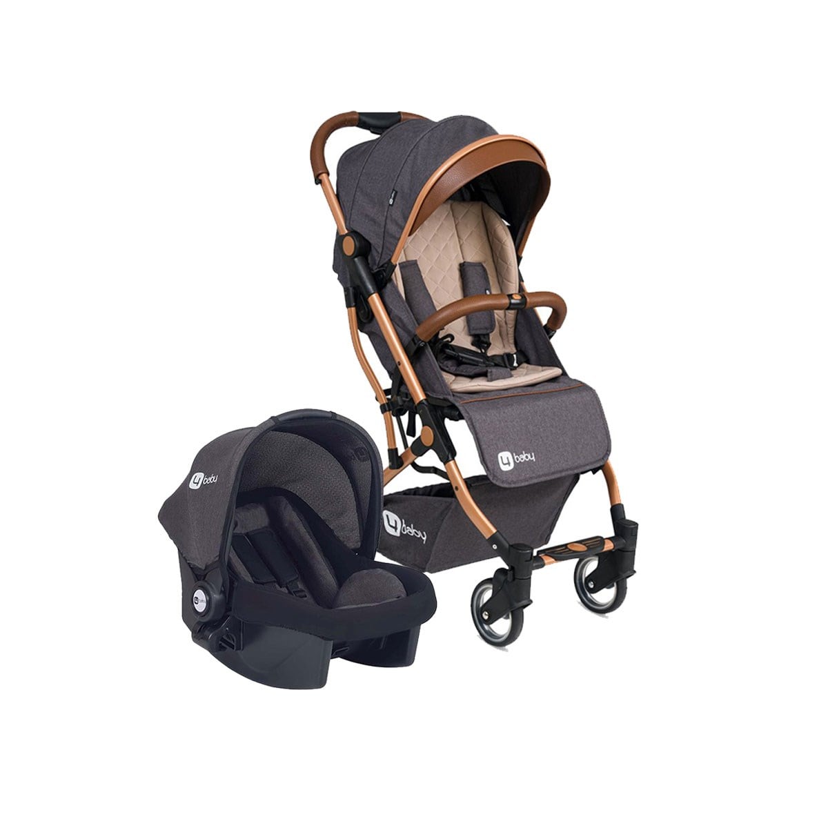 4 Baby Drone Kabin Boy Travel Bebek Arabası Gold Antrasit