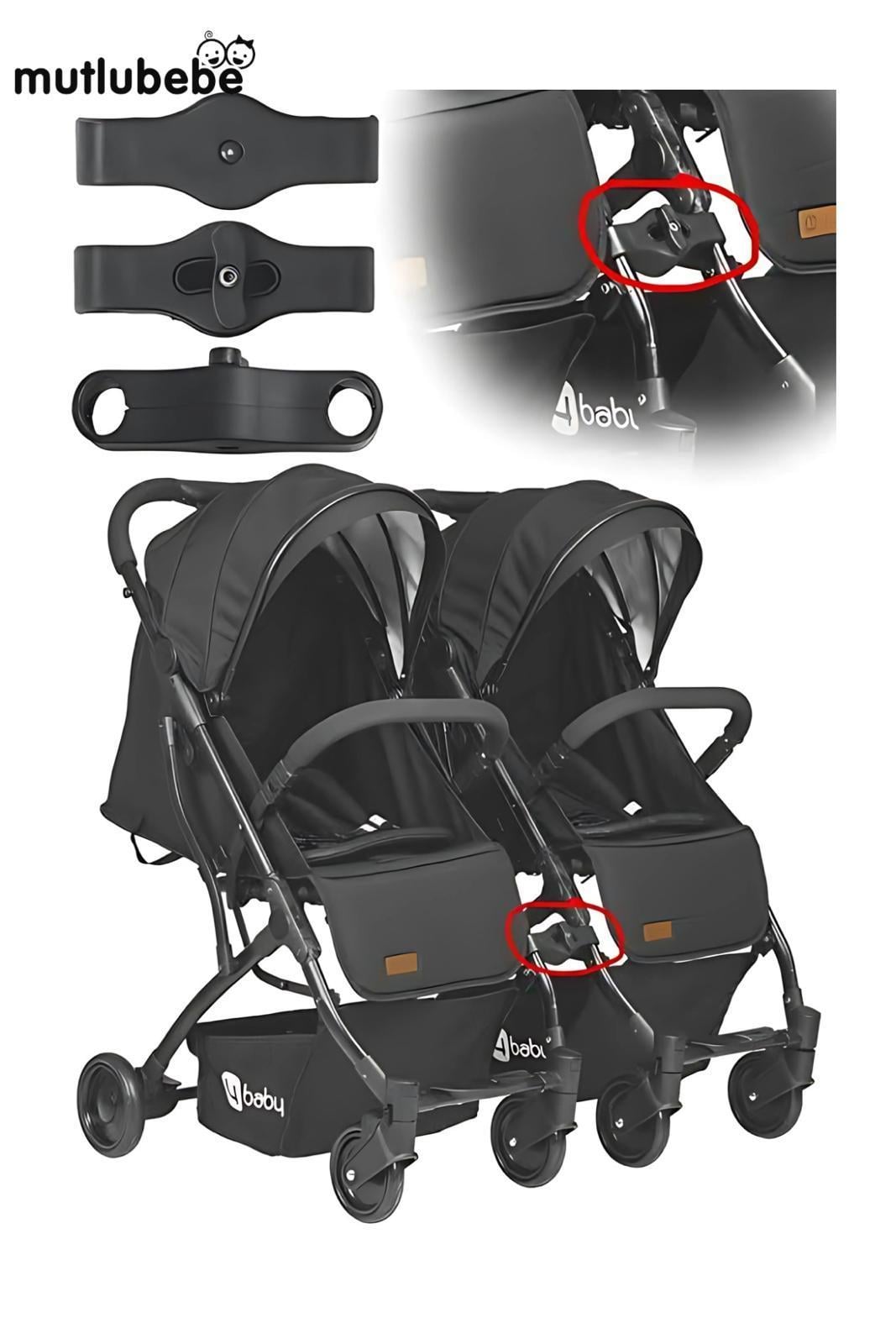 4 Baby İkiz Bebek Arabası Birleştirme Aparatı - Kolay Kurulum ve Güvenlik