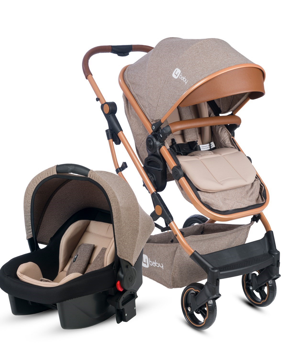 4 Baby Smart Travel Sistem Bebek Arabası Gold Kahve