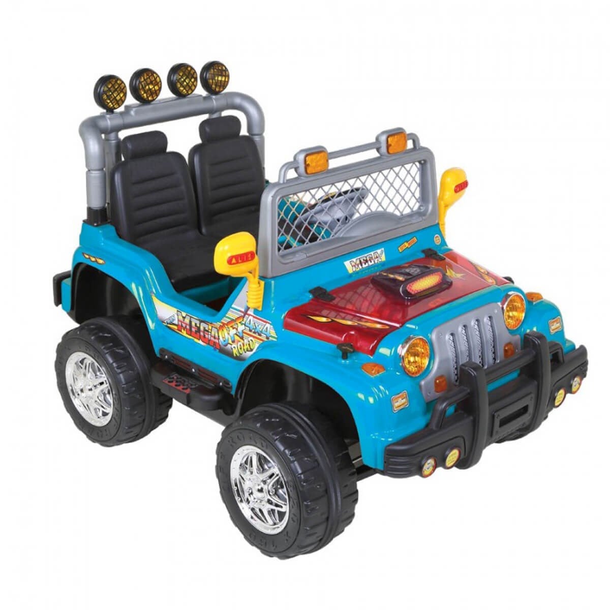 Aliş Mega Off Road Çift Kişilik Akülü Jeep 12 Volt Mavi
