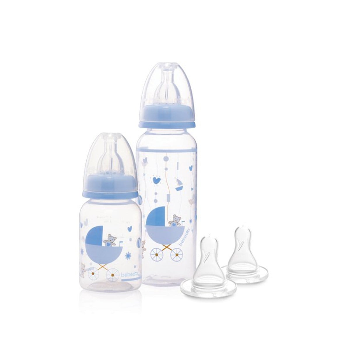 Bebedor Desenli 2'li Biberon Hediye Seti Mavi