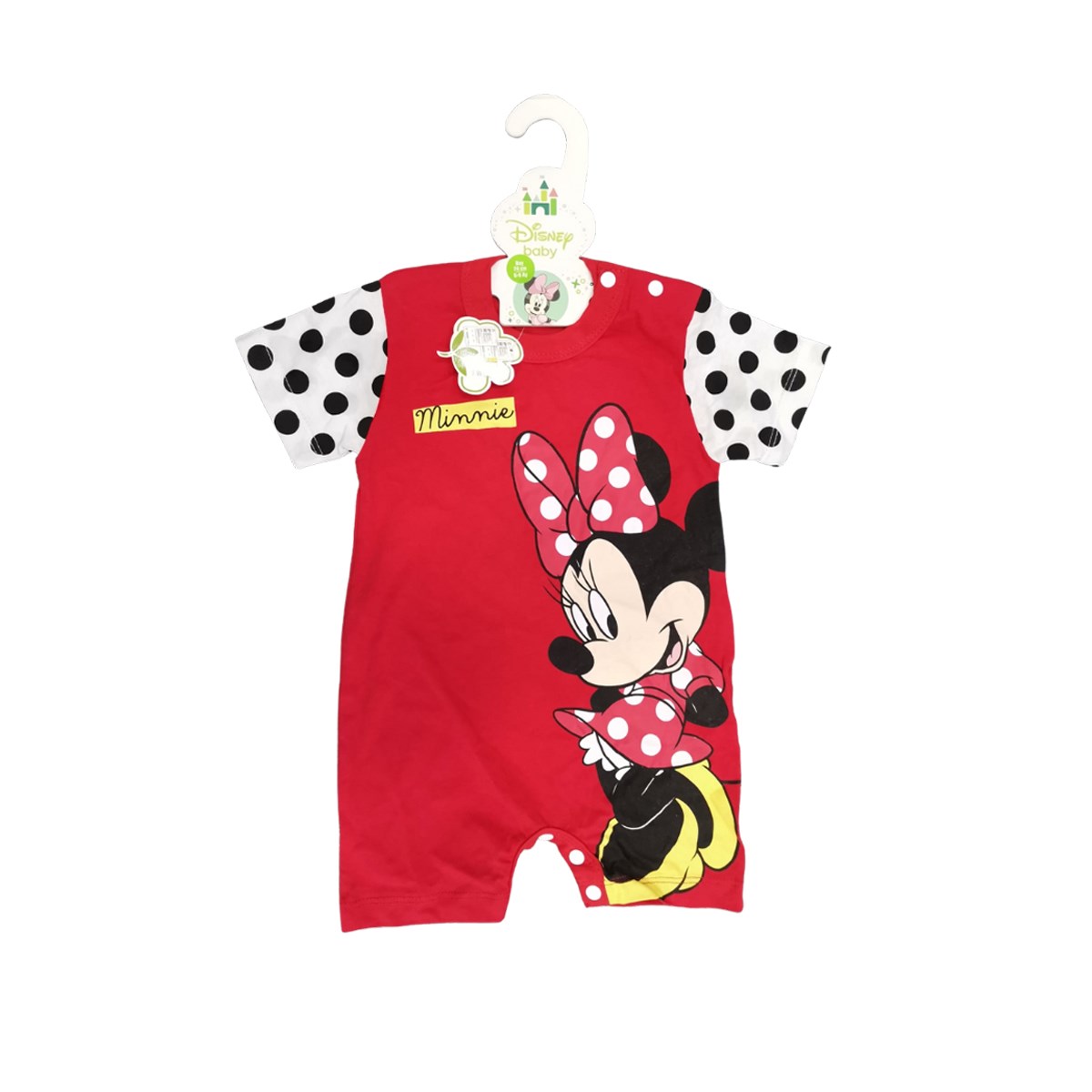 Disney Minnie Mouse Kız Bebek Yazlık Tulum Kırmızı