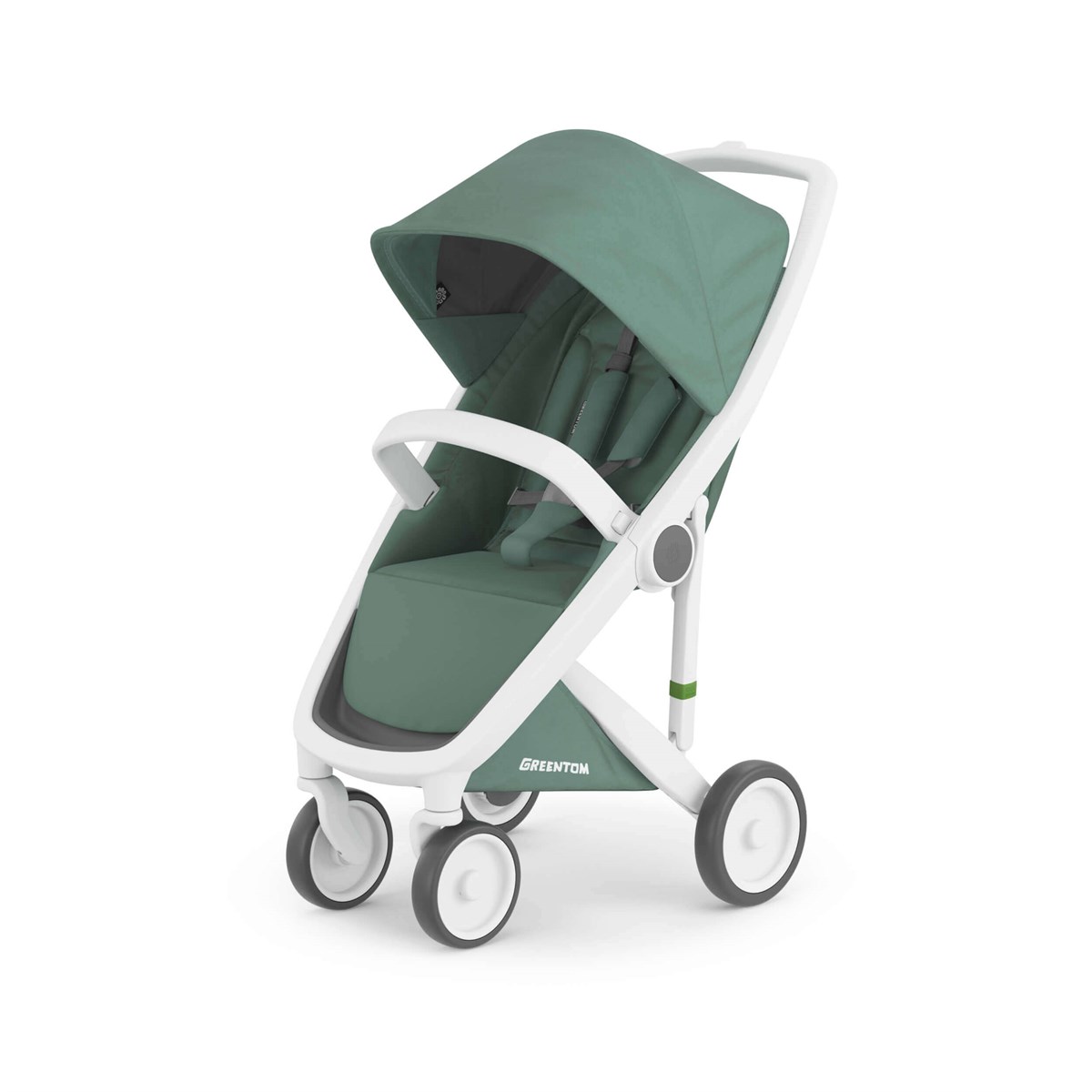 Greentom Classic Bebek Arabası Beyaz Kasa Adaçayı Kumaş Seti