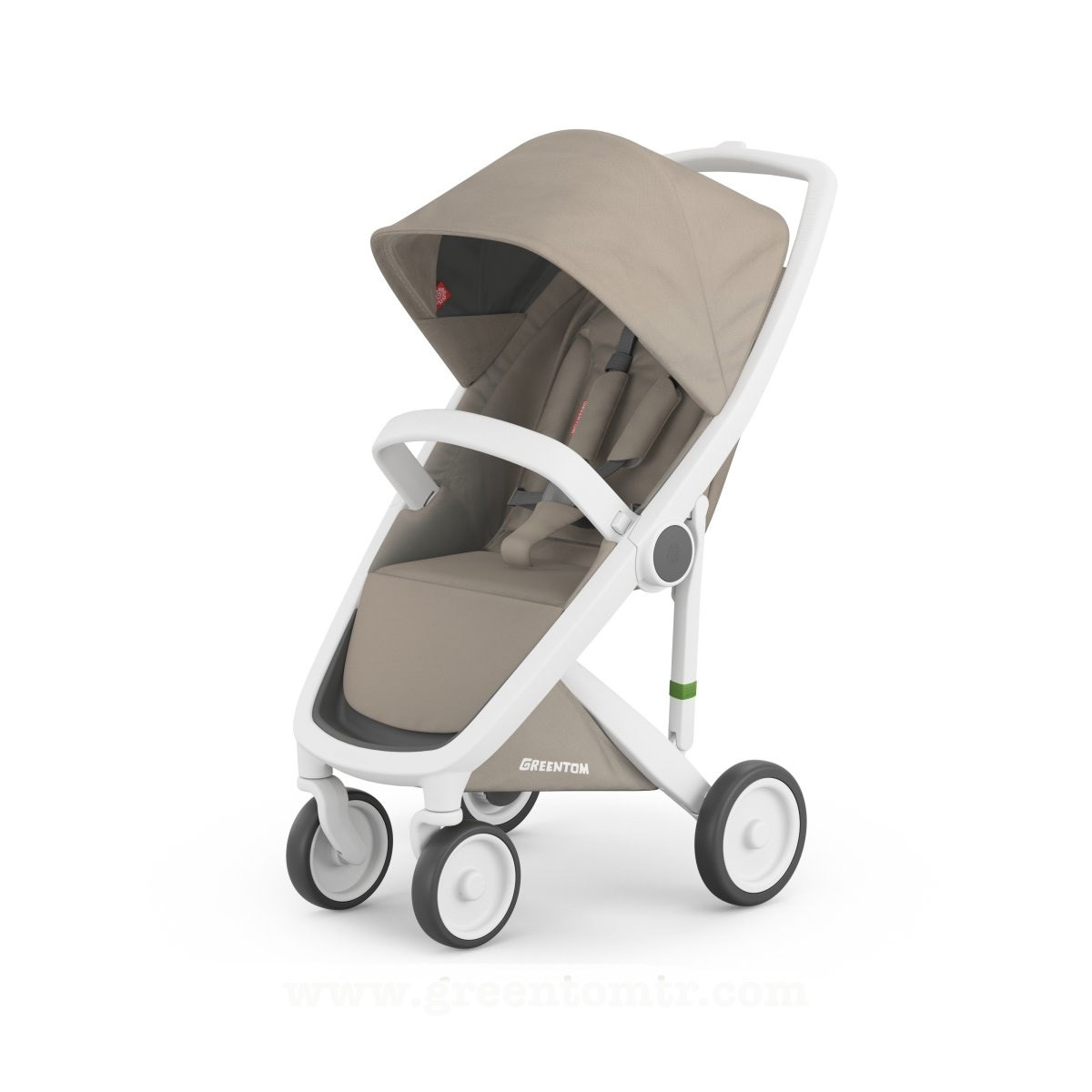 Greentom Classic Bebek Arabası Beyaz Kasa Kum Kumaş Seti