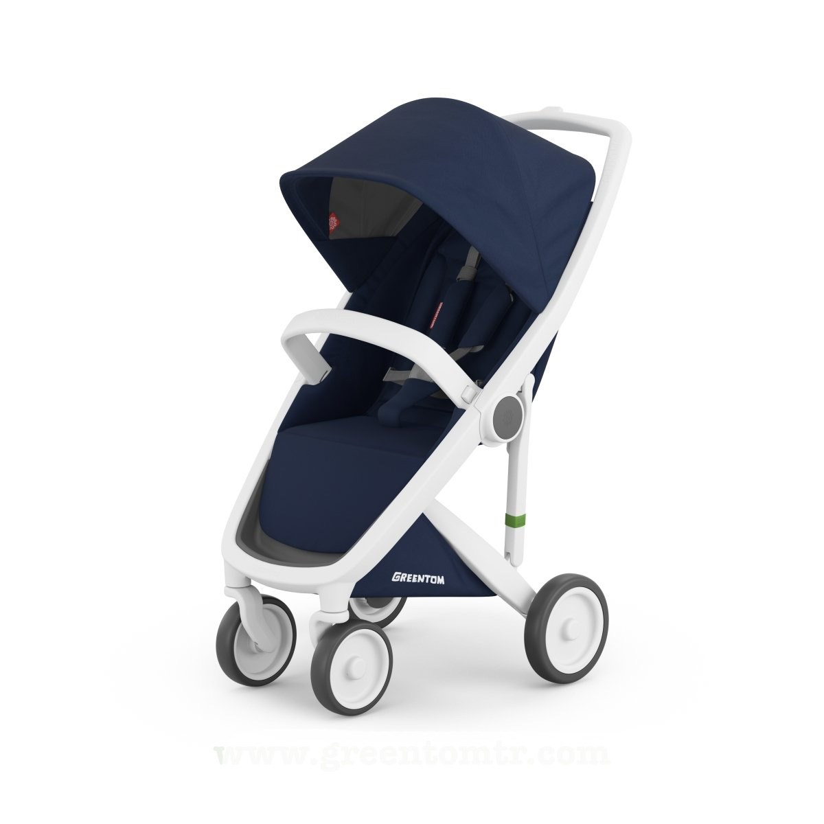 Greentom Classic Bebek Arabası Beyaz Kasa Lacivert Kumaş Seti