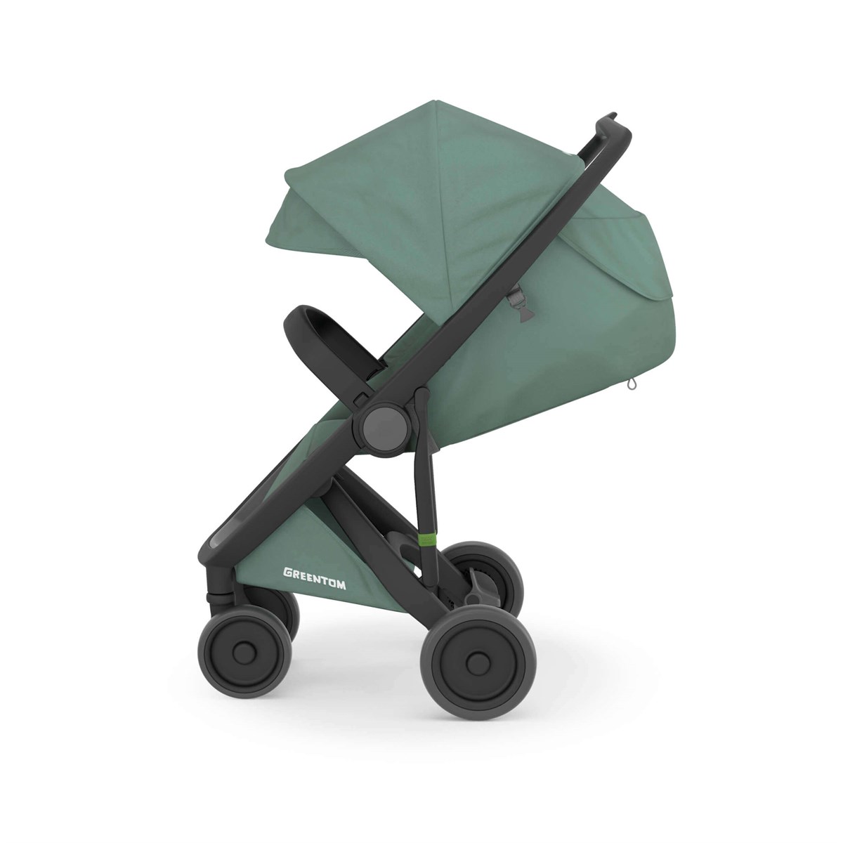 Greentom Classic Bebek Arabası Siyah Kasa Adaçayı Kumaş Seti