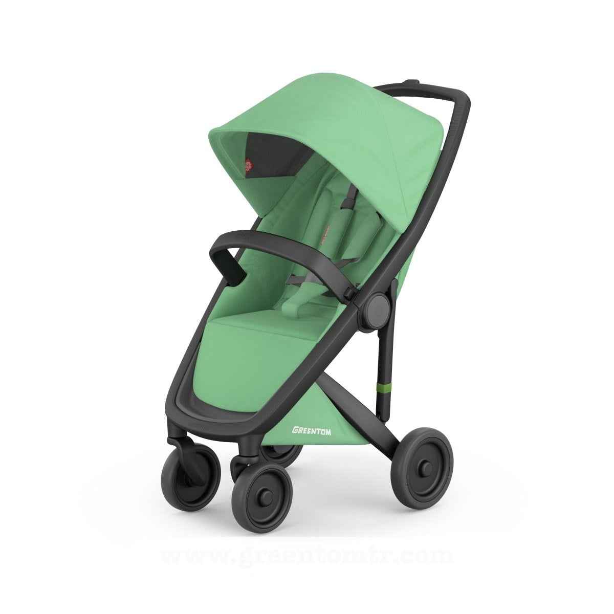 Greentom Classic Bebek Arabası Siyah Kasa Mint Kumaş Seti