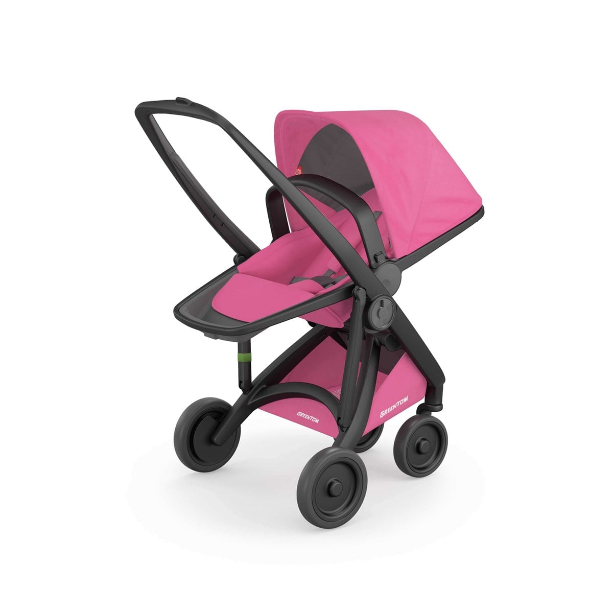 Greentom Reversible Çift Yönlü Bebek Arabası Siyah Kasa Pembe