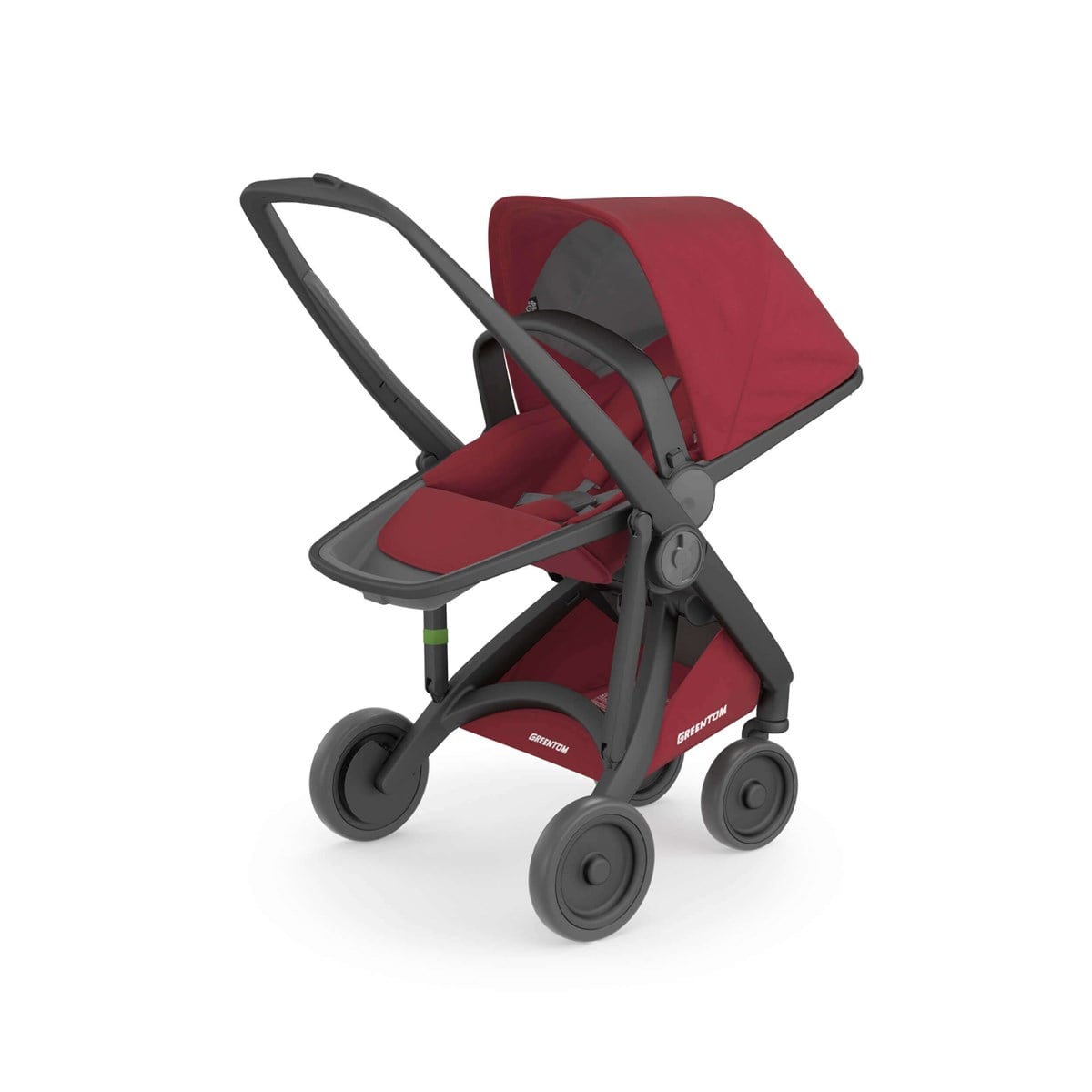 Greentom Reversible Çift Yönlü Bebek Arabası Siyah Kasa Çilek