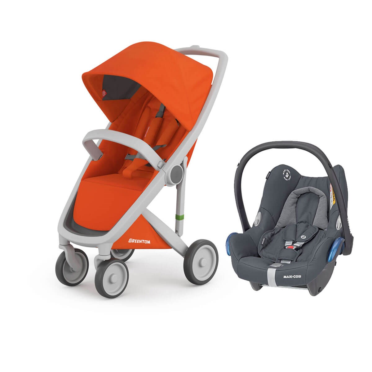 Grrentom Classic Travel Set Bebek Arabası Gri Şasi-Turuncu