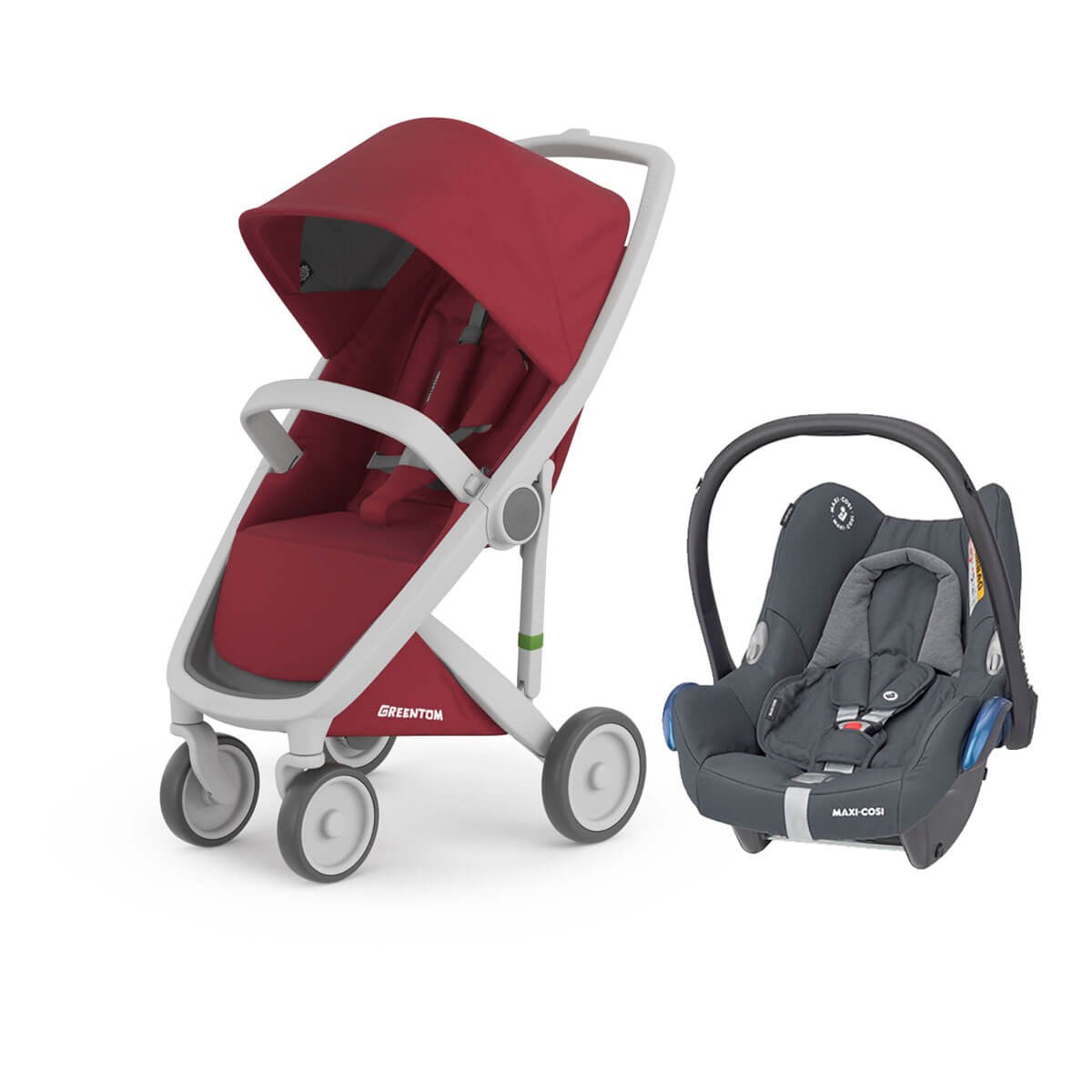 Grrentom Classic Travel Set Bebek Arabası Gri Şasi-Çilek