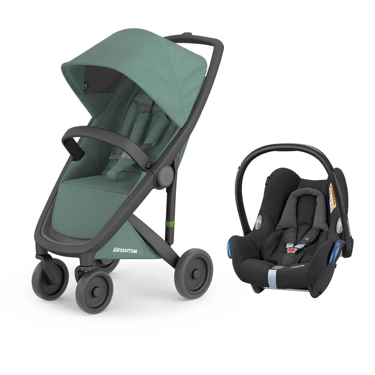 Grrentom Classic Travel Set Bebek Arabası Siyah Şasi Adaçayı