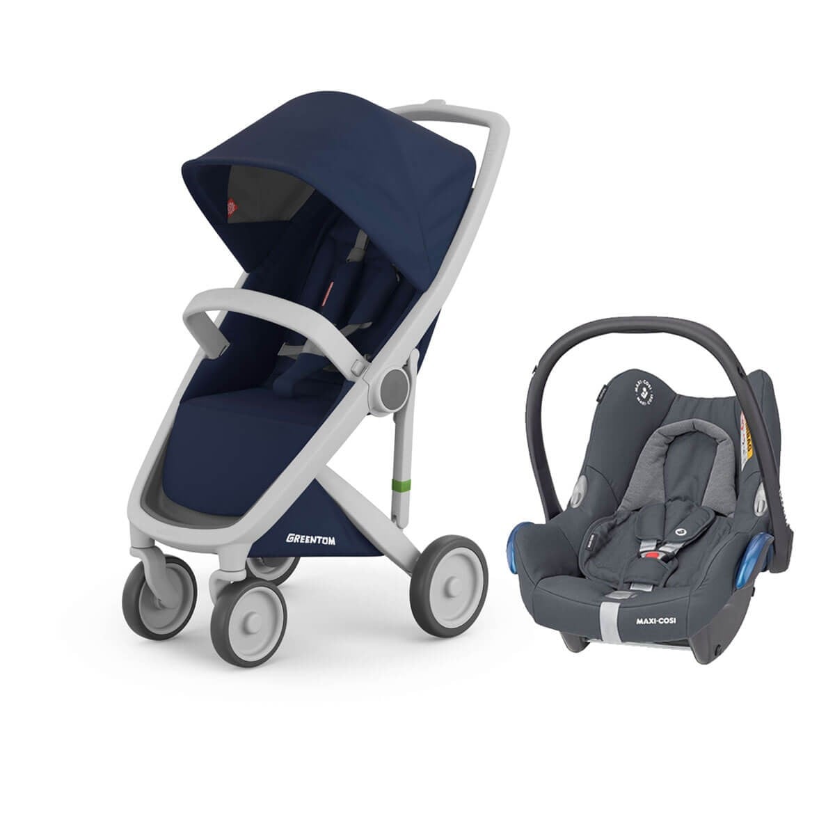 Grrentom Classic Travel Set Bebek Arabası Gri Şasi-Mavi