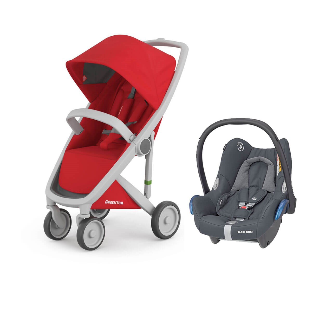 Grrentom Classic Travel Set Bebek Arabası Gri Şasi-Kırmızı
