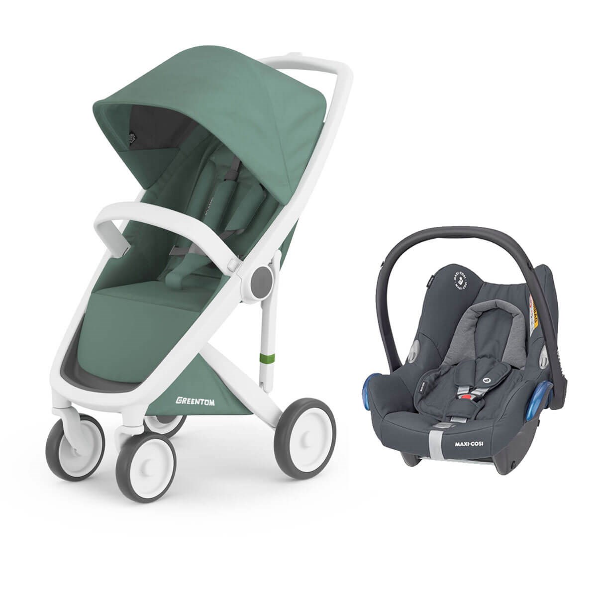 Grrentom Classic Travel Set Bebek Arabası Beyaz Şasi-Adaçayı