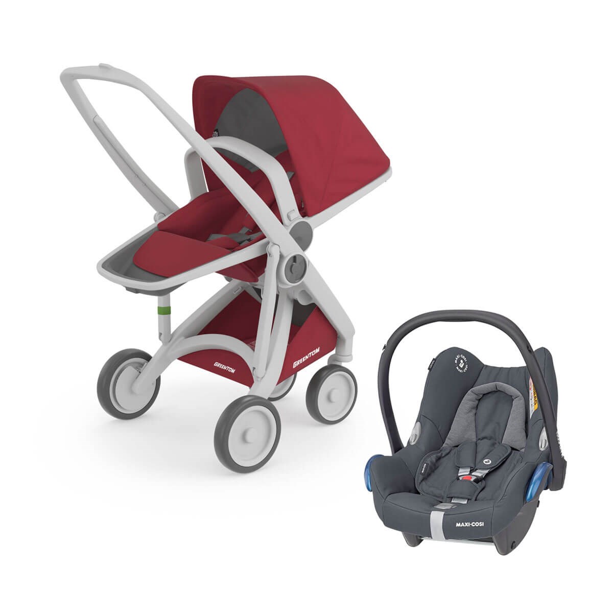 Grrentom Reversible Travel Set Bebek Arabası Gri Şasi Çilek