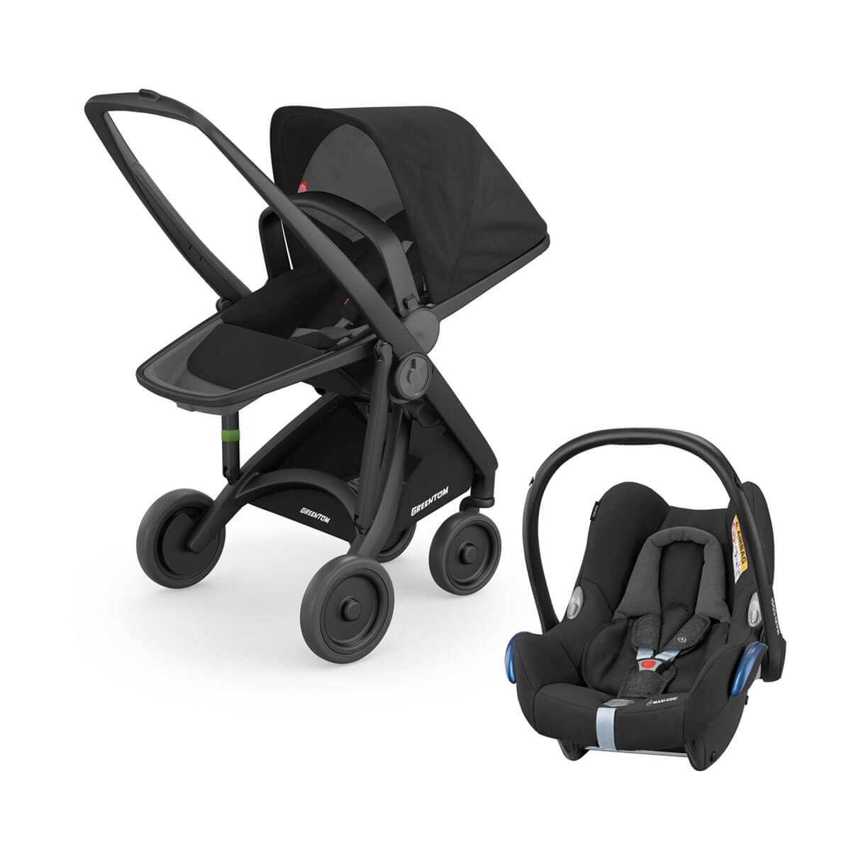 Grrentom Reversible Travel Set Bebek Arabası Siyah Şasi Siyah