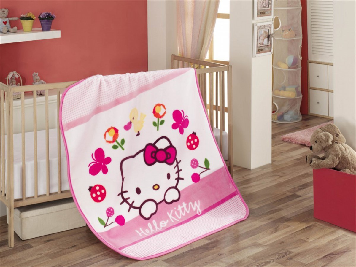 Hello Kitty Lisanslı Vizon Bebek Battaniyesi Fancy 100 cm x 120 cm