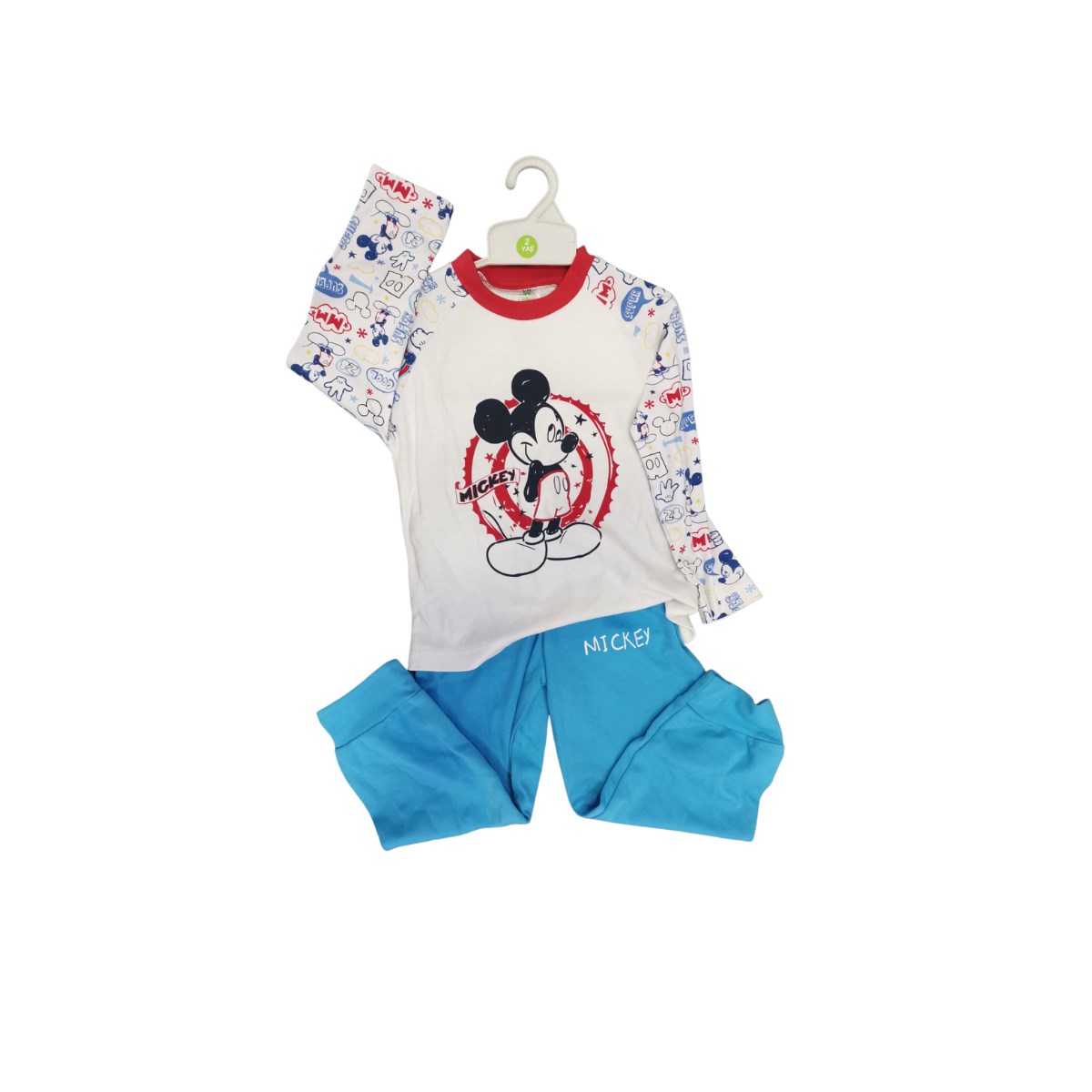 Mickey Mouse Alt Üst Çocuk Pijama Takımı Mavi