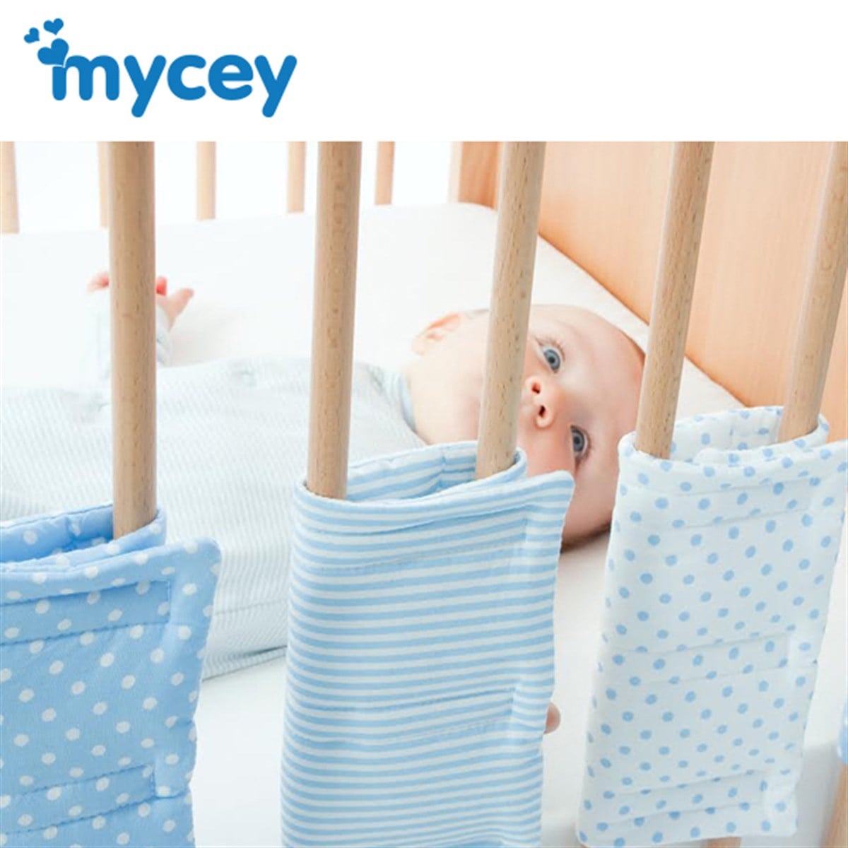 Mycey Bumpsters Yatak Kenar Koruyucu 12'li paket Mavi