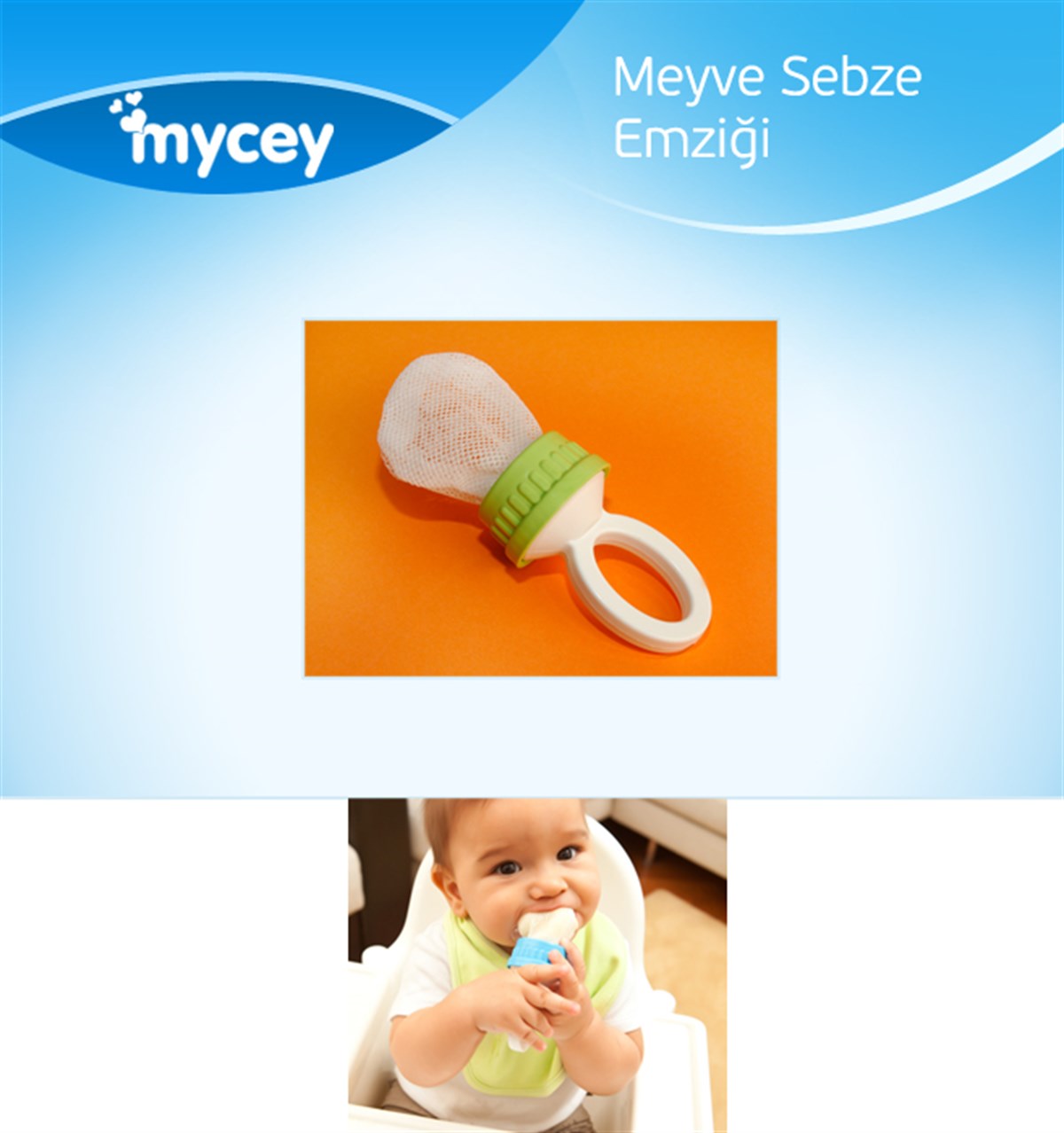 MyCey MyFeeder Güvenli Meyve Sebze Emziği Yeşil