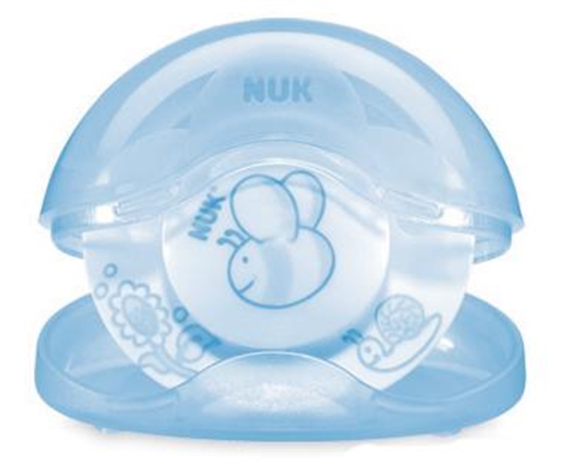 NUK Baby Blue Kutulu Silikon Uyku Emziği No 1
