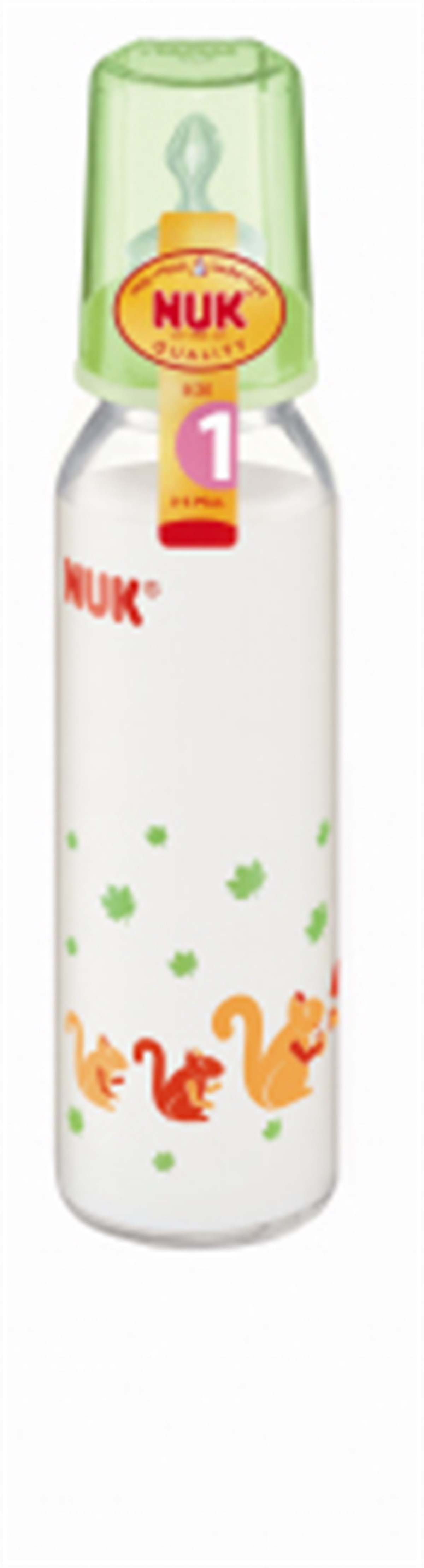 NUK Standart Cam Biberon 250 ml - Silikon Emzikli Yeşil