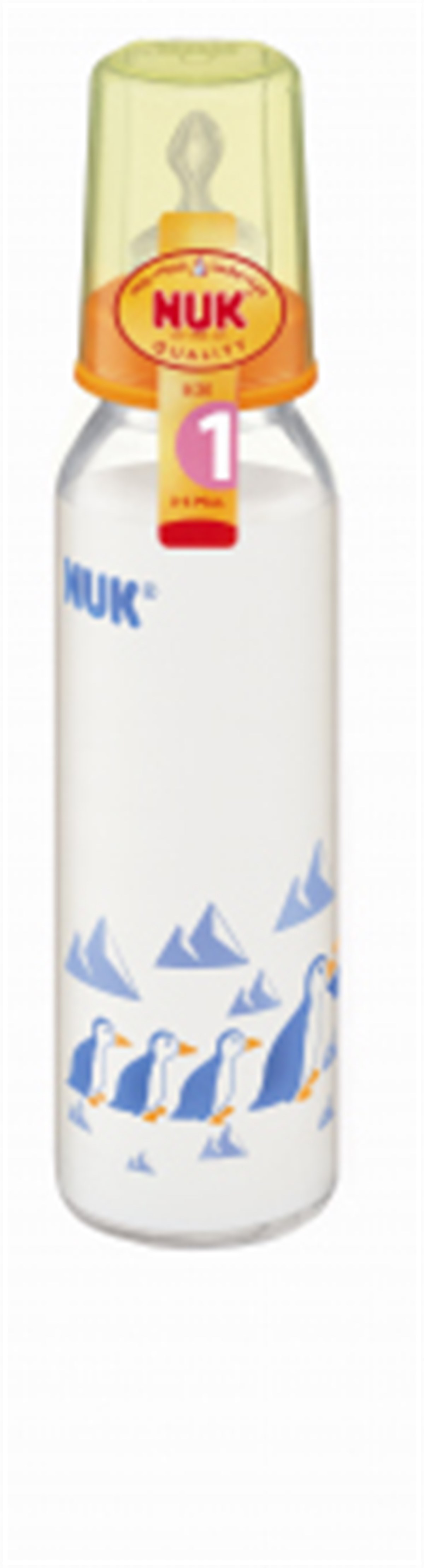 NUK Standart Cam Biberon 250 ml - Silikon Emzikli Turuncu
