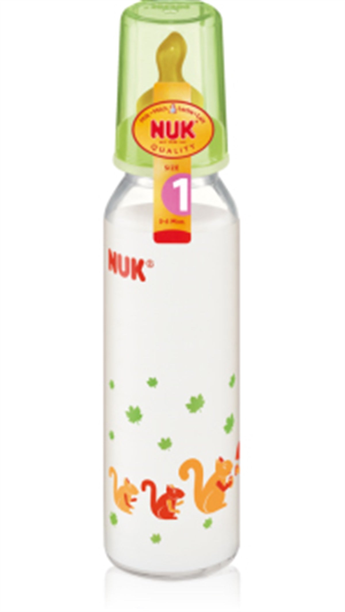 NUK Standart Cam Biberon 250ml - Kauçuk Emzikli Yeşil
