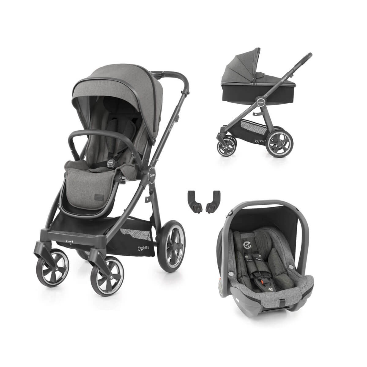 Oyster 3® Travel Set Bebek Arabası Portbebeli - Mercury City Grey