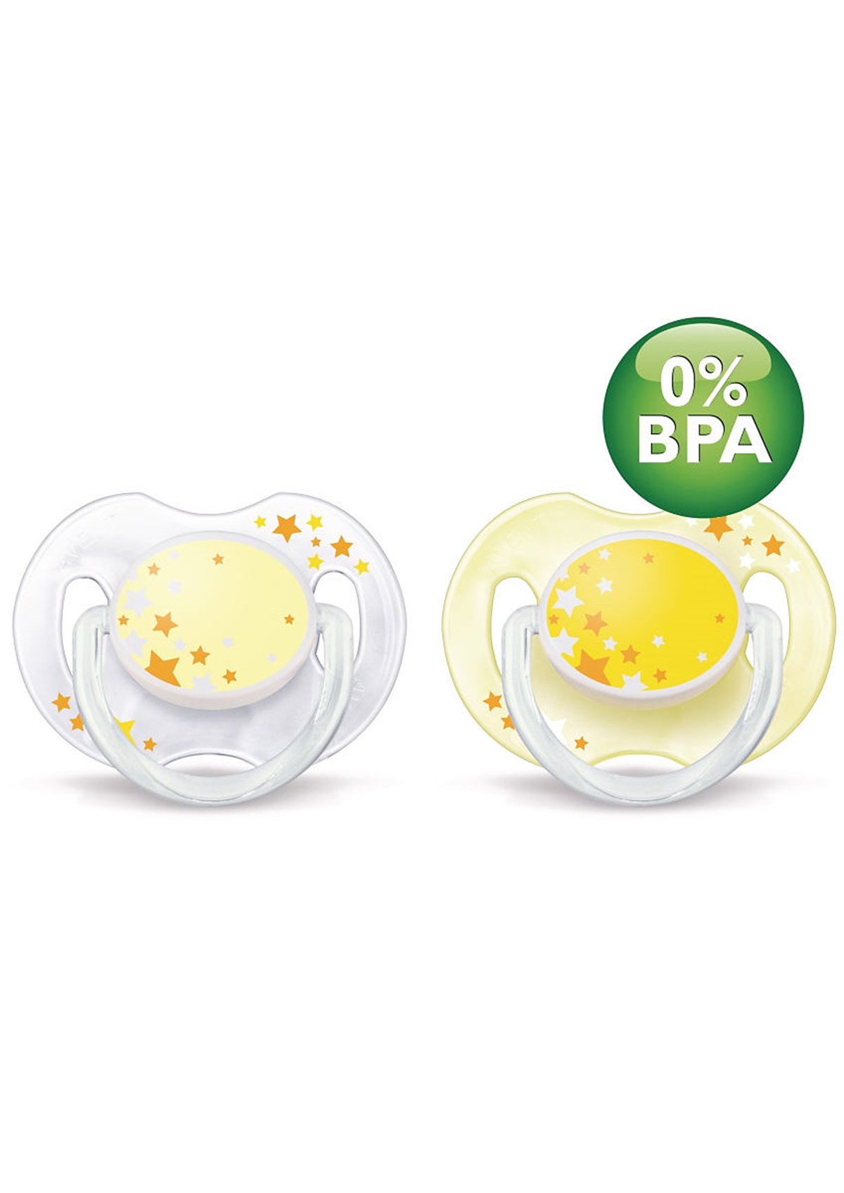 Philips Avent 0% BPA Yalanci Emzik 0-6 ay Karanlıkta Parlar 2'li Sarı