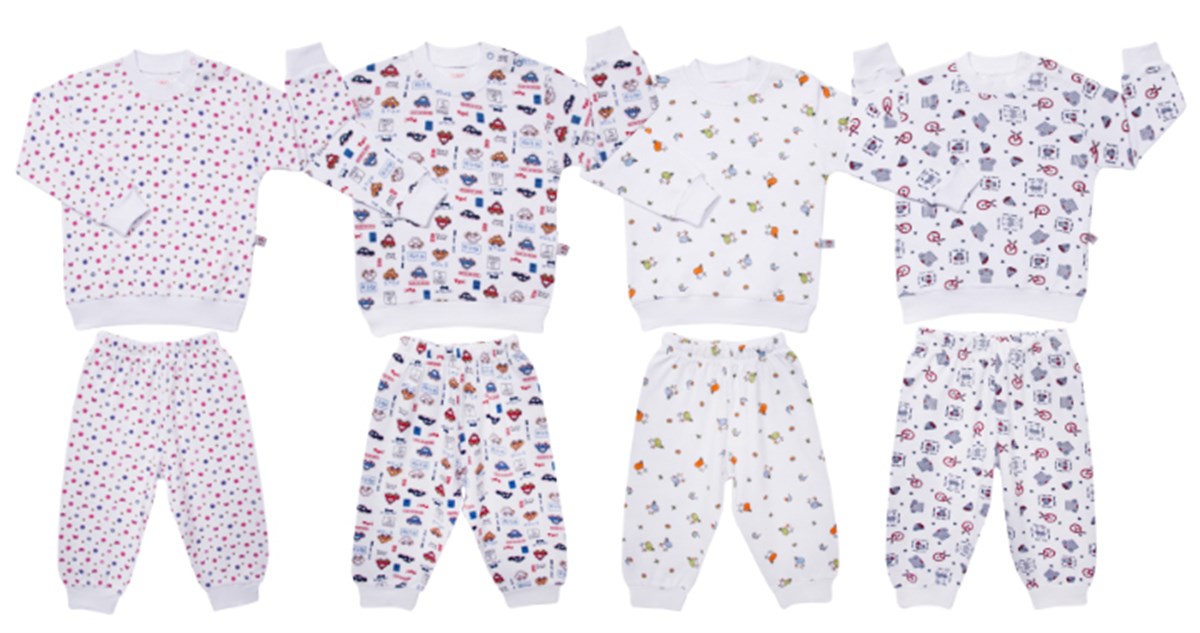 Sevi Bebe Desenli Pijama Takım Beden 1 Yaş