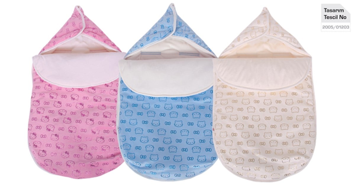 Sevi Bebe Desenli Velboa Kundak Pembe