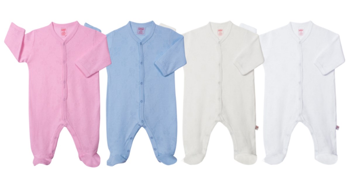 Sevi Bebe Jakarlı Pijama Tulum Beyaz Beden 9 Ay
