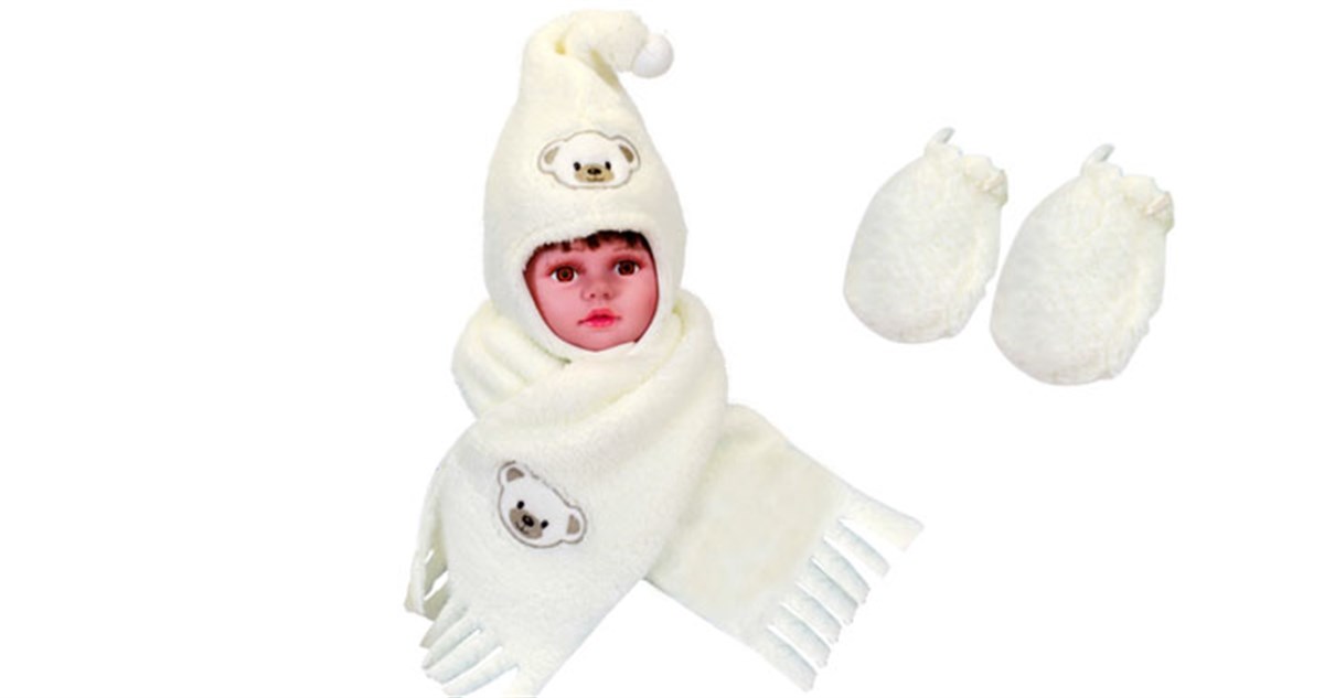 Sevi Bebe Kuzu Polar Eldiven Şapka Atkı Takım