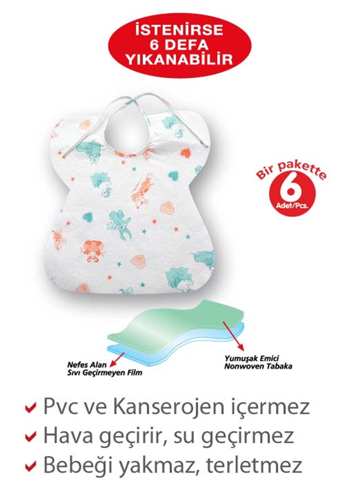 Sevi Bebe Tek Kullanımlık Büyük Mama Önlüğü
