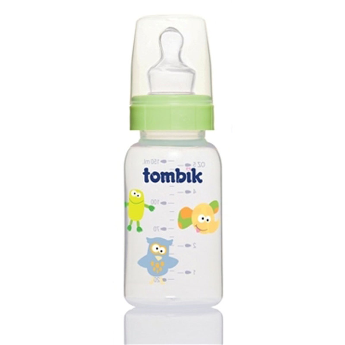 Tombik %0 BPA PP Biberon 150ml Şaşkın Hayvanlar Yeşil