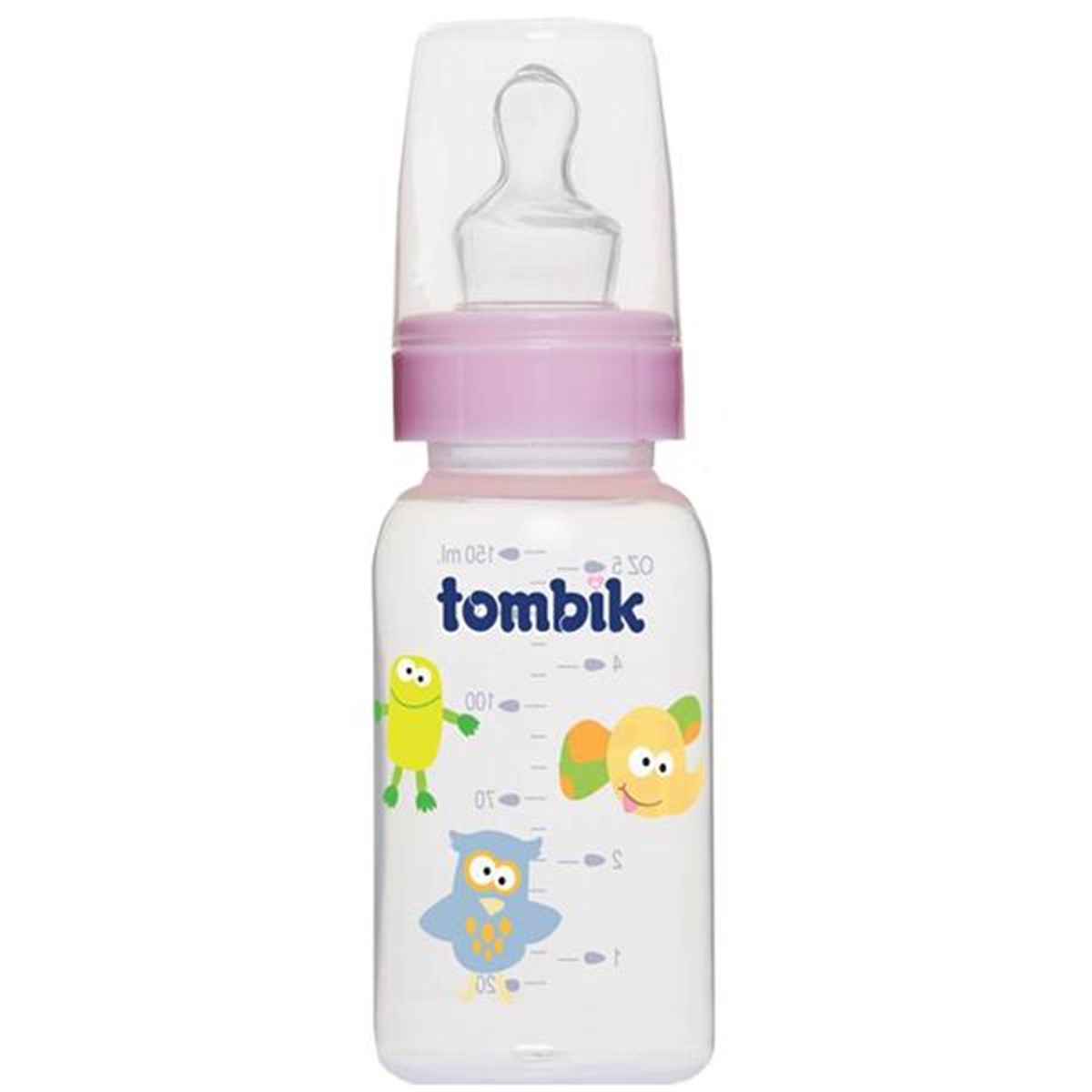 Tombik %0 BPA PP Biberon 150ml Şaşkın Hayvanlar Pembe
