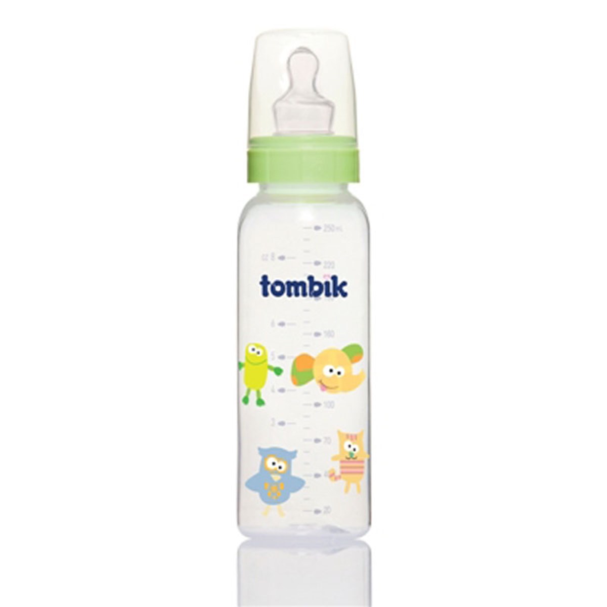 Tombik %0 BPA PP Biberon 250 ml. Şaşkın Hayvanlar Yeşil
