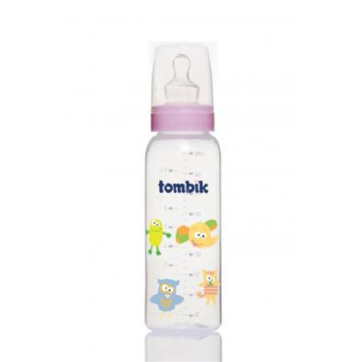 Tombik %0 BPA PP Biberon 250 ml. Şaşkın Hayvanlar Pembe