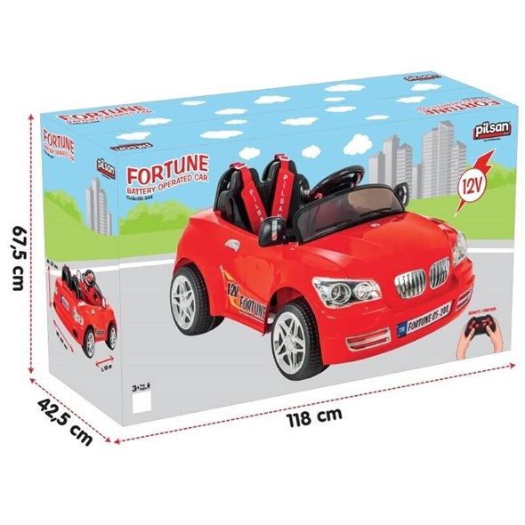 Pilsan Fortune 12 Volt Kumandalı Araba Kırmızı | Mutlu Bebe