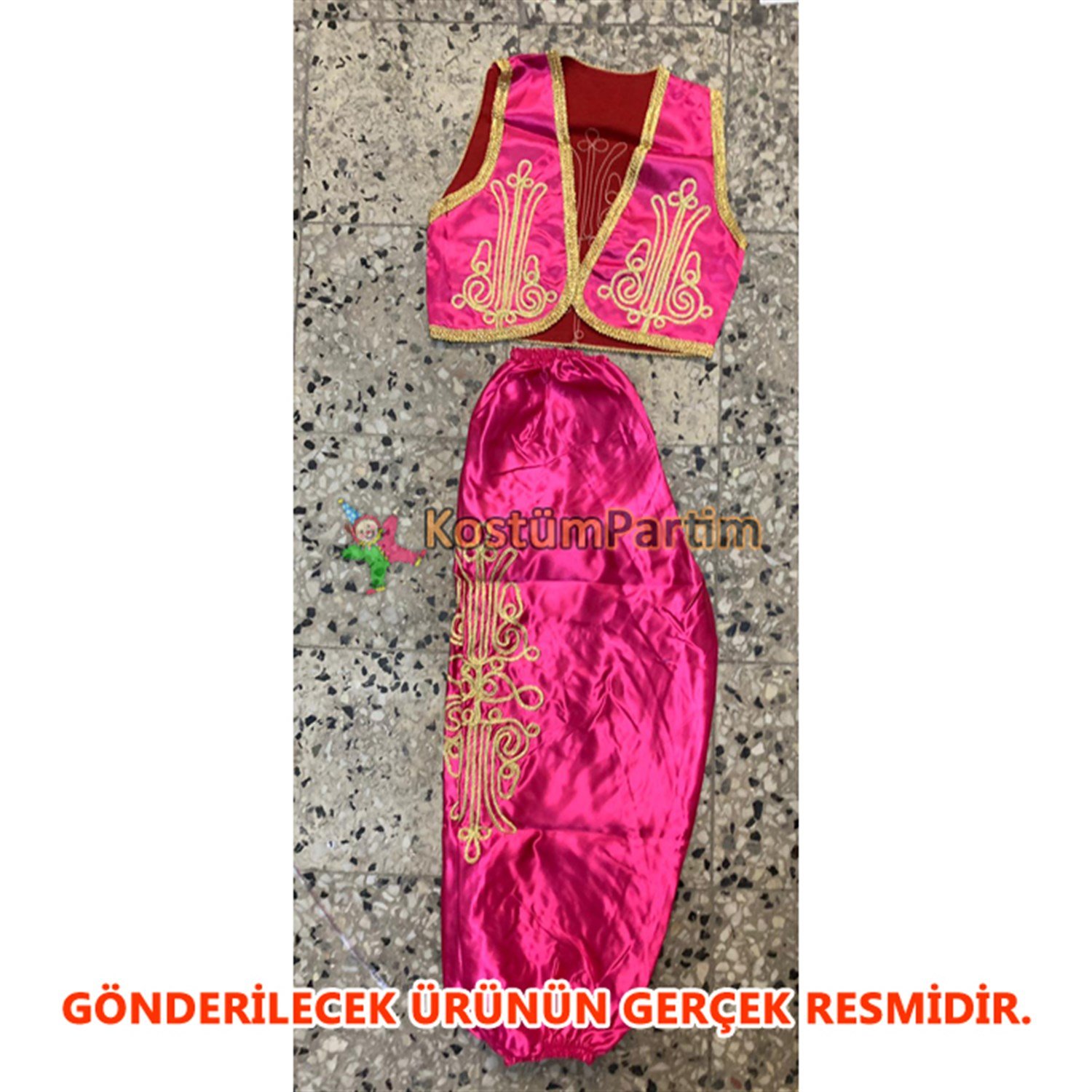 Pembe Yelek ve Şalvar 23 Nisan Folklör Kostüm Seti