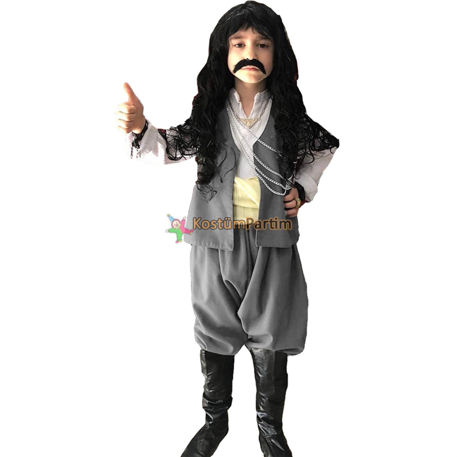 Barış Manço Kostümü Çocuk Sarı Çizmeli Mehmet Ağa KıyafetiKarakter KostümleriKostümPartim ★ Barış Manço Kostümü Çocuk Kıyafeti / Karakter Kostümleri